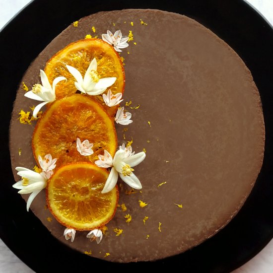 Baked orange chocolate cheesecake