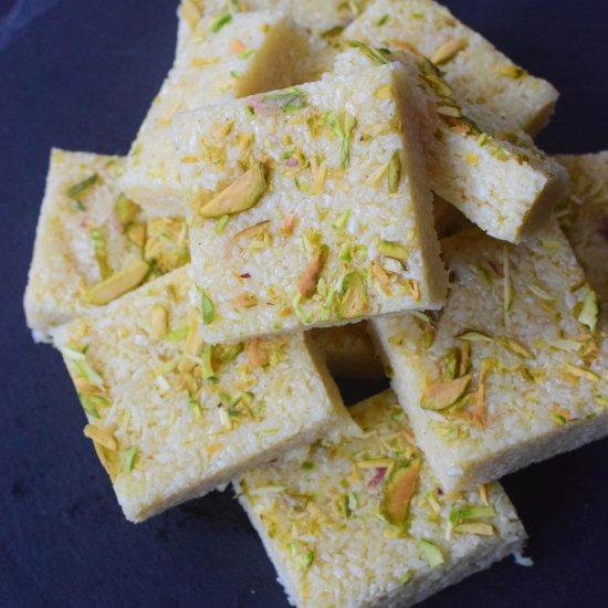 coconut burfi with condensed milk