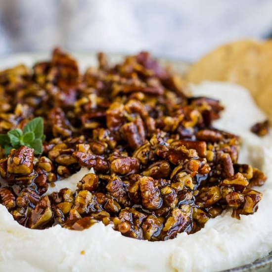 Goat Cheese w/Pecan Pie Sauce