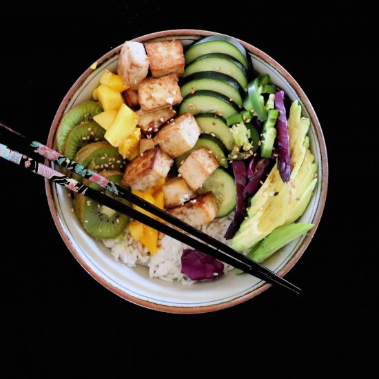 Vegan Poke Bowl + Crispy Tofu