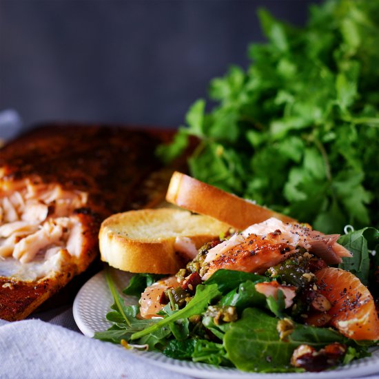 Salmon Citrus Salad w/ Almond Salsa