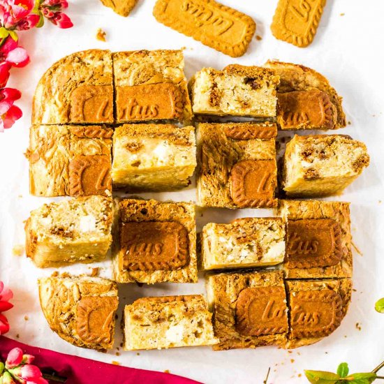 Biscoff White Chocolate Blondies