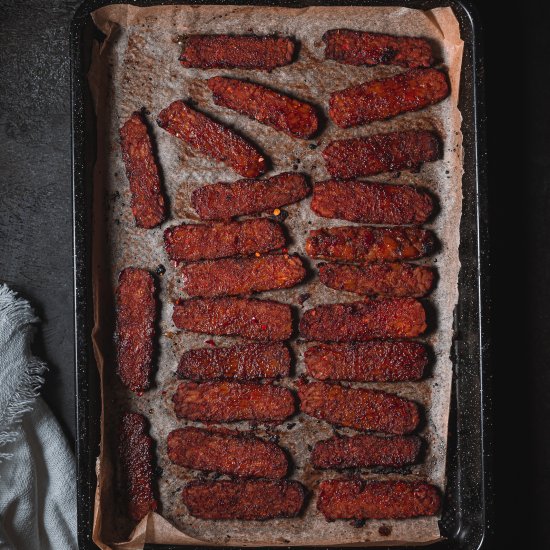 Easy Baked Tempeh Bacon