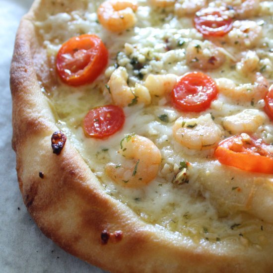 Shrimp Scampi Naan Pizza