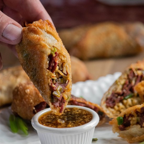 Mongolian Beef Egg Rolls