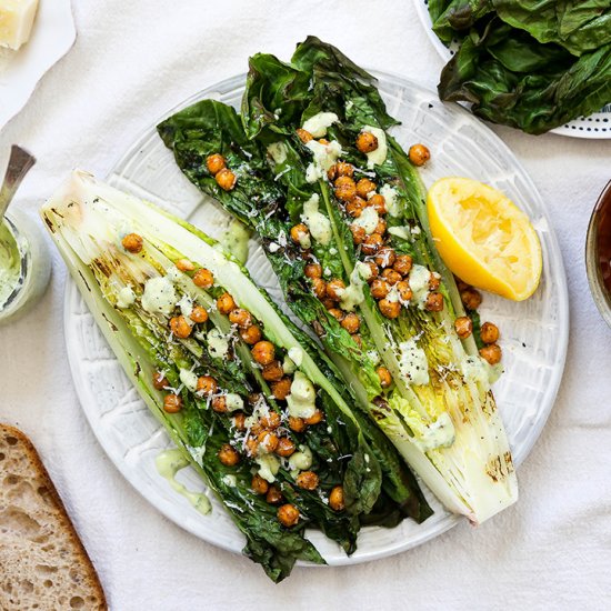 Grilled Romaine Salad with Chickpea