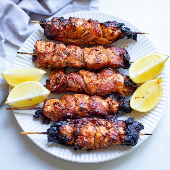 Air Fryer BBQ Chicken Kabobs