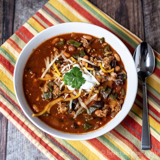 Poblano Chili with Ground Turkey