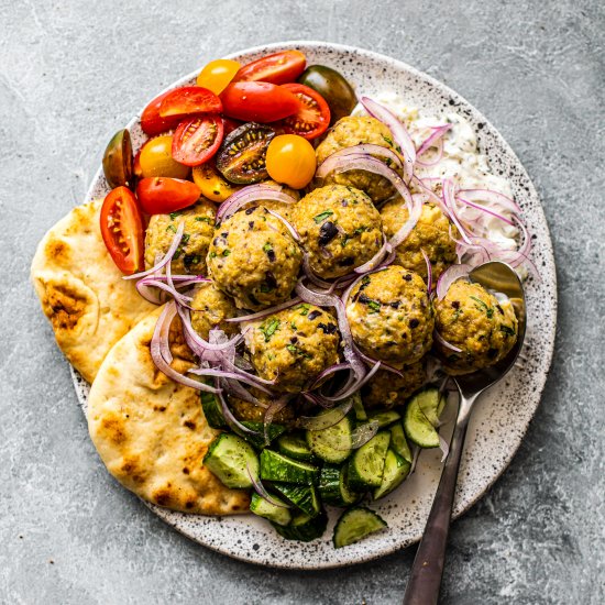 greek-style baked chicken meatballs