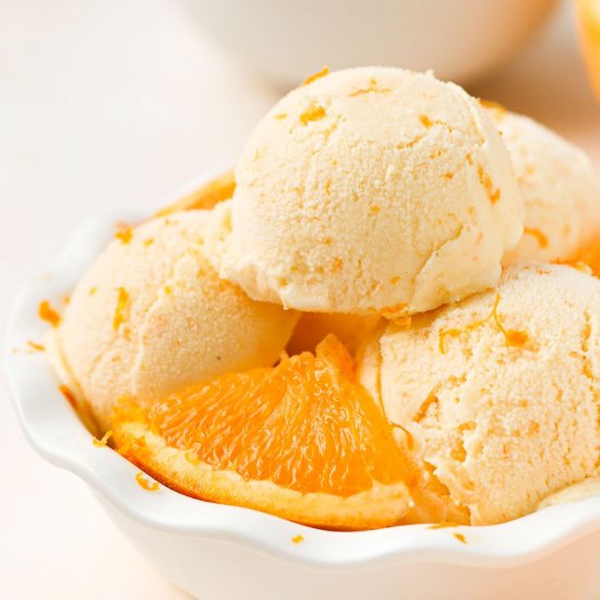 No-Churn Orange Ice Cream