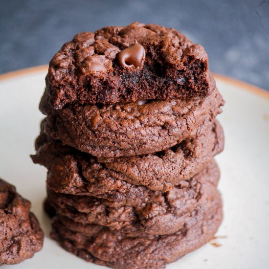 Eggless Triple Chocolate Cookies