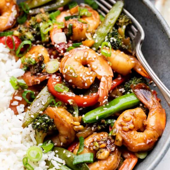 Healthy Garlic Shrimp Stir Fry