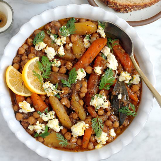 Braised Chickpeas and Carrots