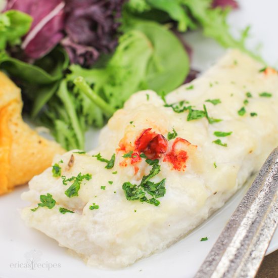 Baked Haddock in Lobster Sauce