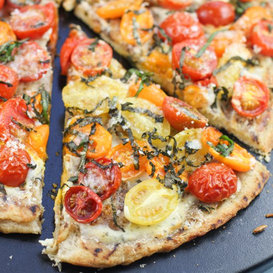 Tomato Basil and Boursin Pizza