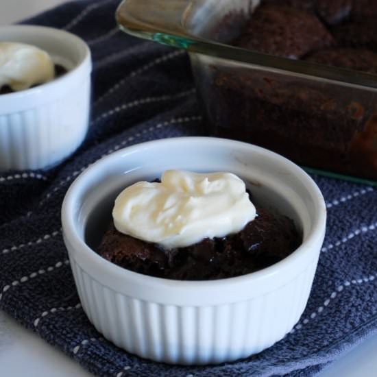 Eggless Hot Fudge Pudding Cake