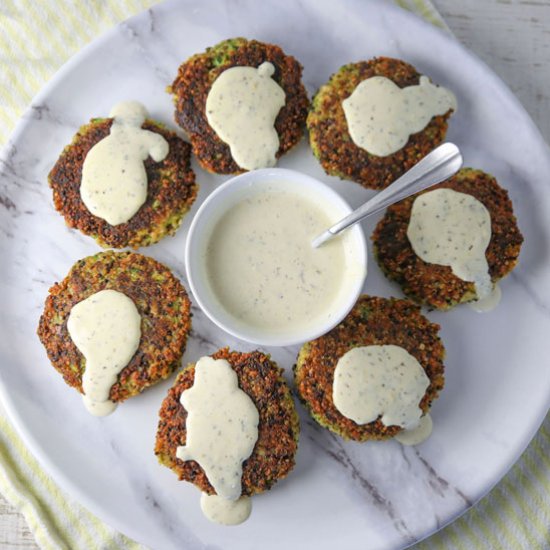 Cheesy Quinoa Zucchini Fritters