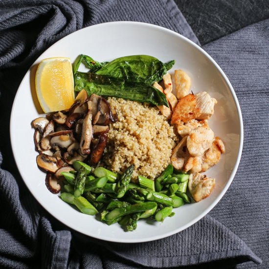 Ramp and Asparagus Quinoa Bowl