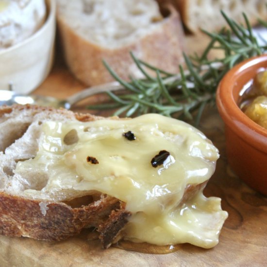 baked camembert with truffle honey