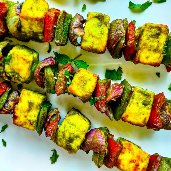 Oven Roasted Hariyali Paneer Tikka