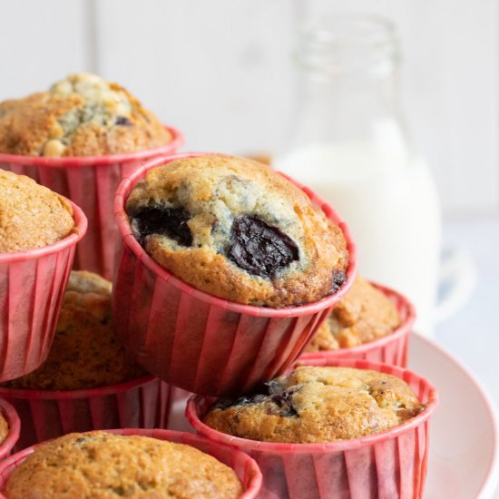 White Chocolate Cherry Muffins