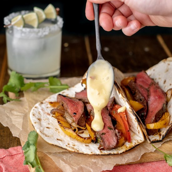 Grilled Elk Steak Fajitas