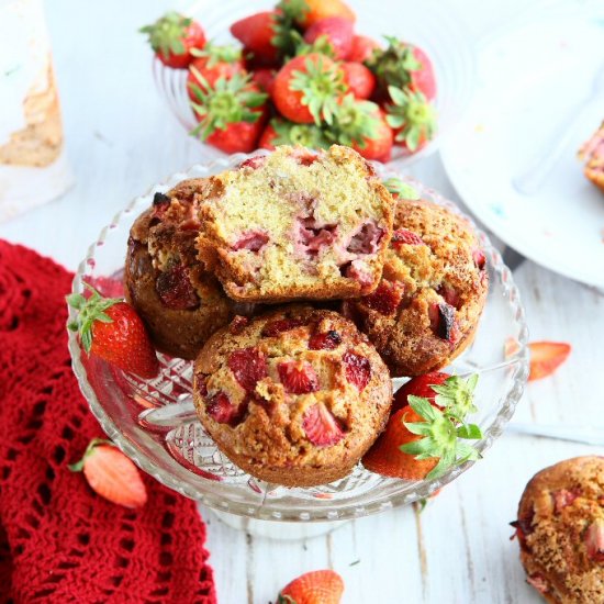 Jumbo Strawberry Buttermilk Muffins