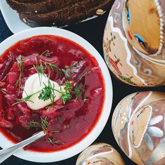 Beet and Beef Borscht Soup