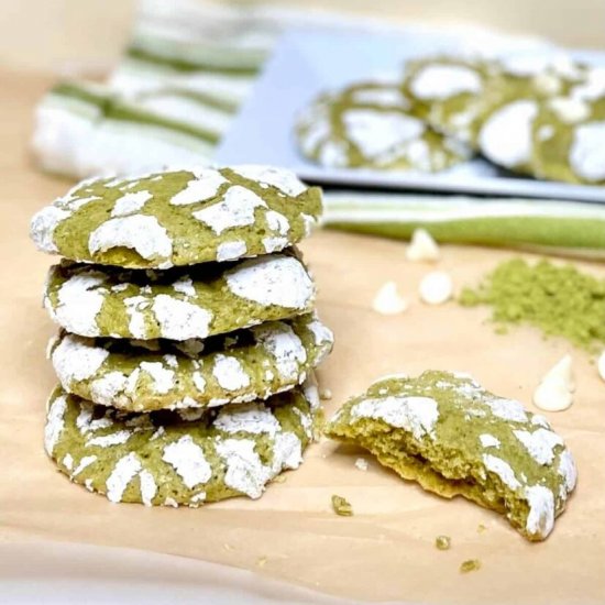 Matcha Crinkle Cookies