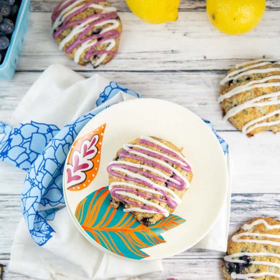 Glazed Lemon Blueberry Scones