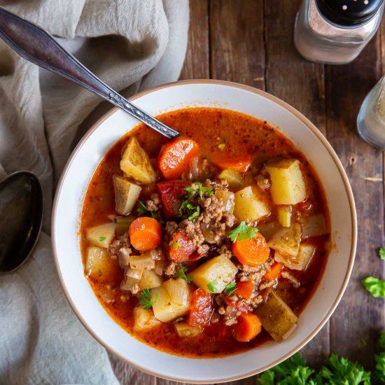 Crock Pot Hamburger Soup