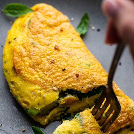 Spinach and Avocado Omelette