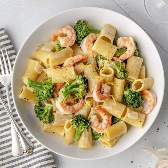 Lemon Broccoli Pasta with Shrimp