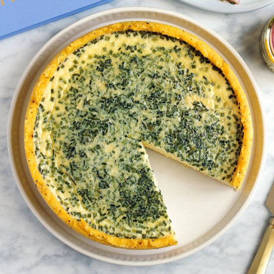 Polenta-Crusted Deep Dish Quiche