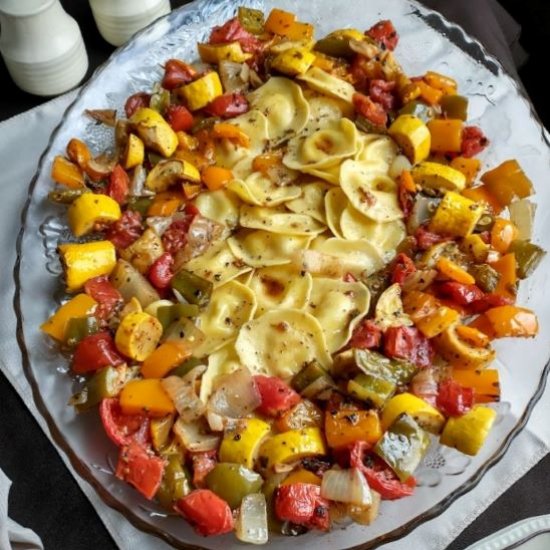 Roasted vegetables with pasta