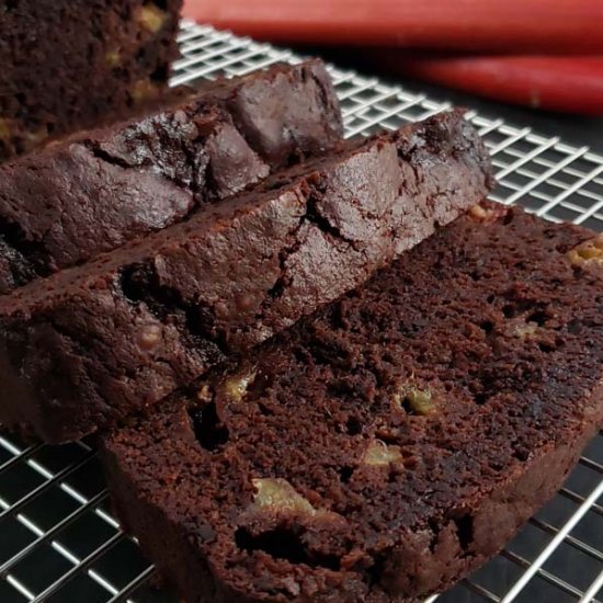 Simple Rhubarb Chocolate Cake