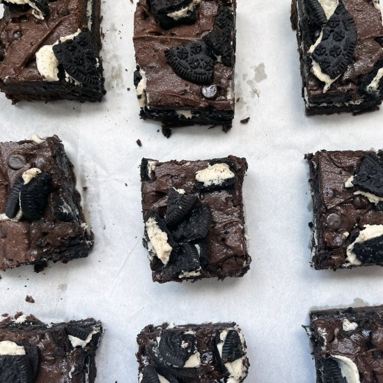 Layered Oreo Brownies