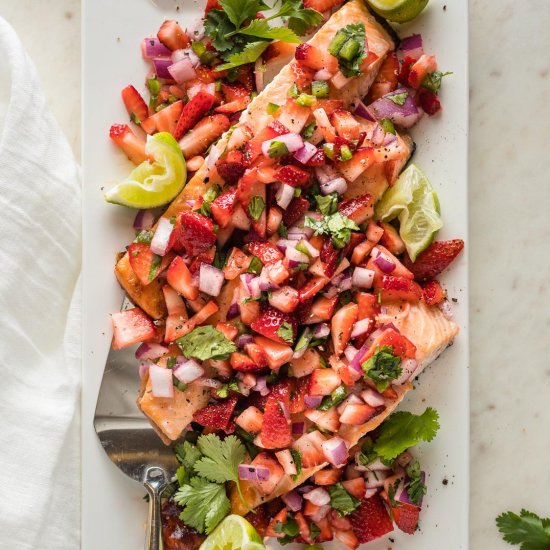 Salmon with Strawberry Salsa