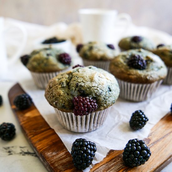 Easy Gluten Free Blackberry Muffins