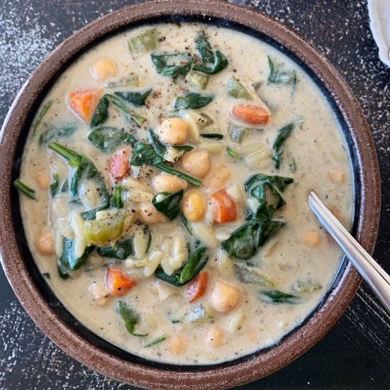 Creamy Chickpea Orzo Soup