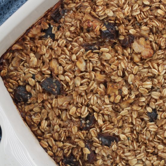 Date and Walnut Baked Oatmeal