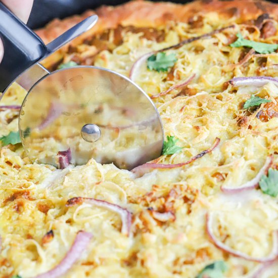 Vegan Butter Chicken Pizza