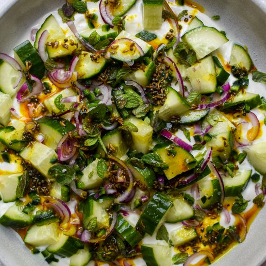 Cucumber Raita Salad Plate