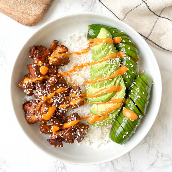 Sticky Salmon Rice Bowl