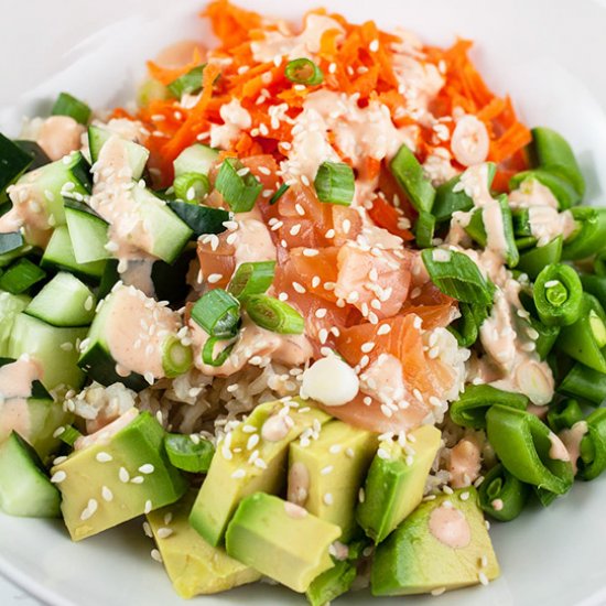 Smoked Salmon Rice Bowl