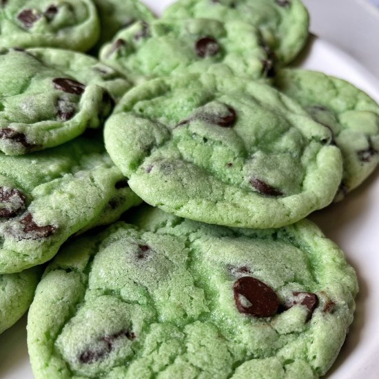 Mint Chocolate Chip Cookies