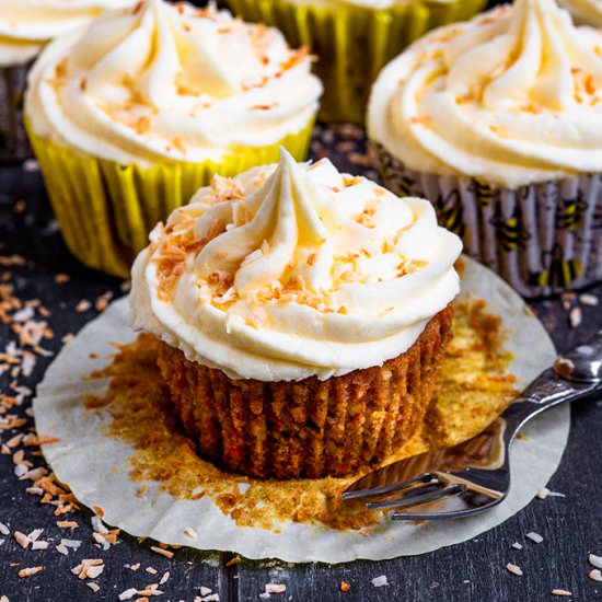 Carrot Cake Coconut Cupcakes