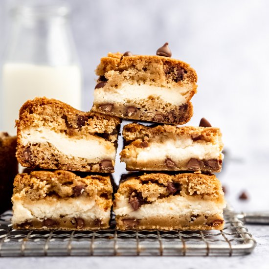 Cheesecake Stuffed Cookie Bars