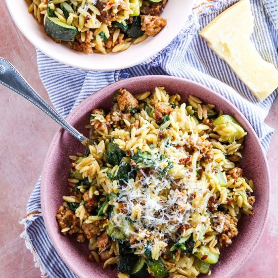 Italian Sausage and Zucchini Orzo