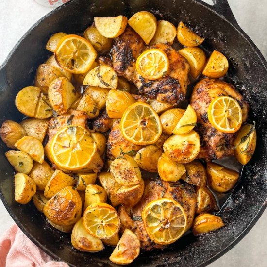 One Pan Dijon Chicken and Potatoes